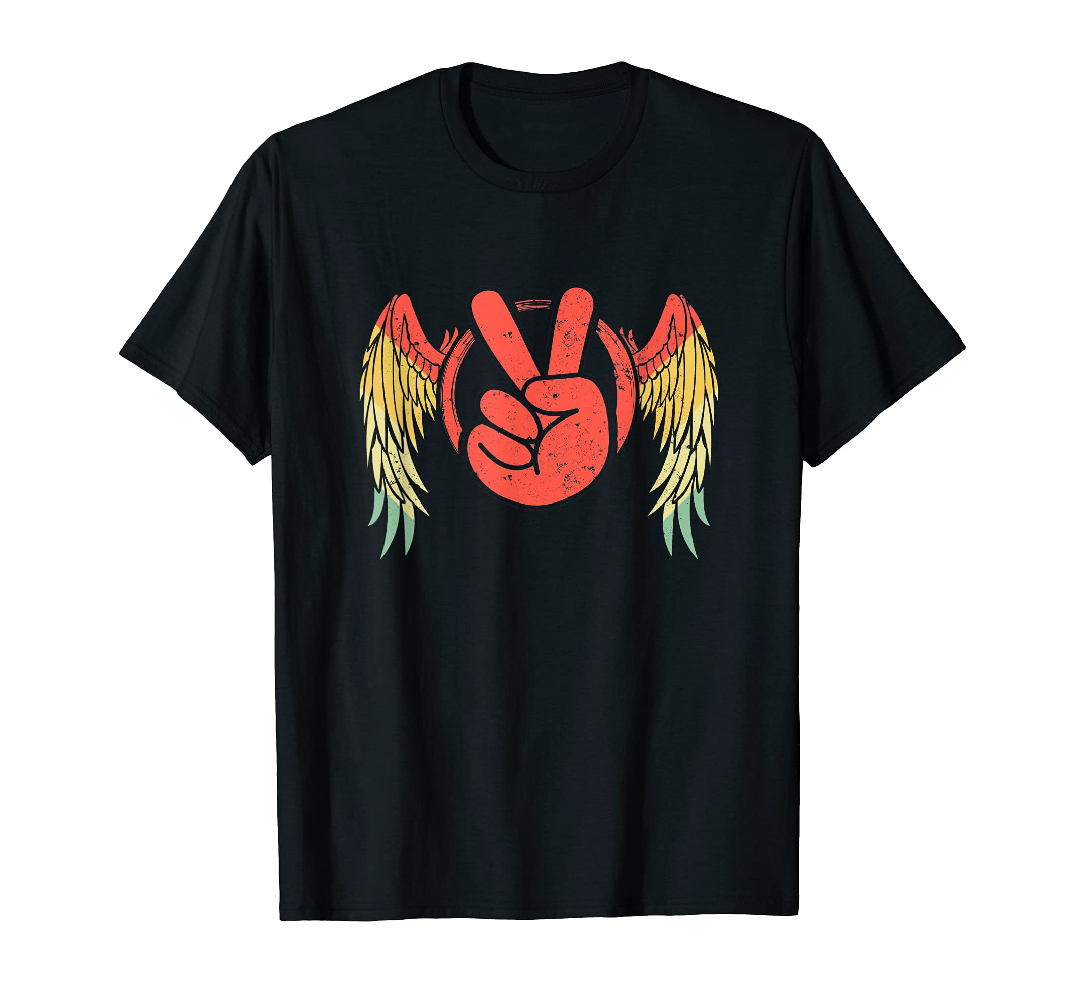 Peace Love Wings 60S 70S Hippie T-Shirt - Casual Everyday Wear Men Women - T-Shirt, Sweatshirt, Hoodie
