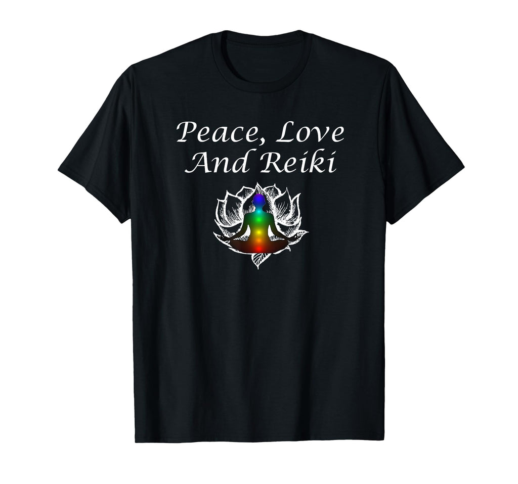 Wrinkled Hippie Peace Love And Reiki T-Shirt - Graphic Print for Adults - T-Shirt, Sweatshirt, Hoodie
