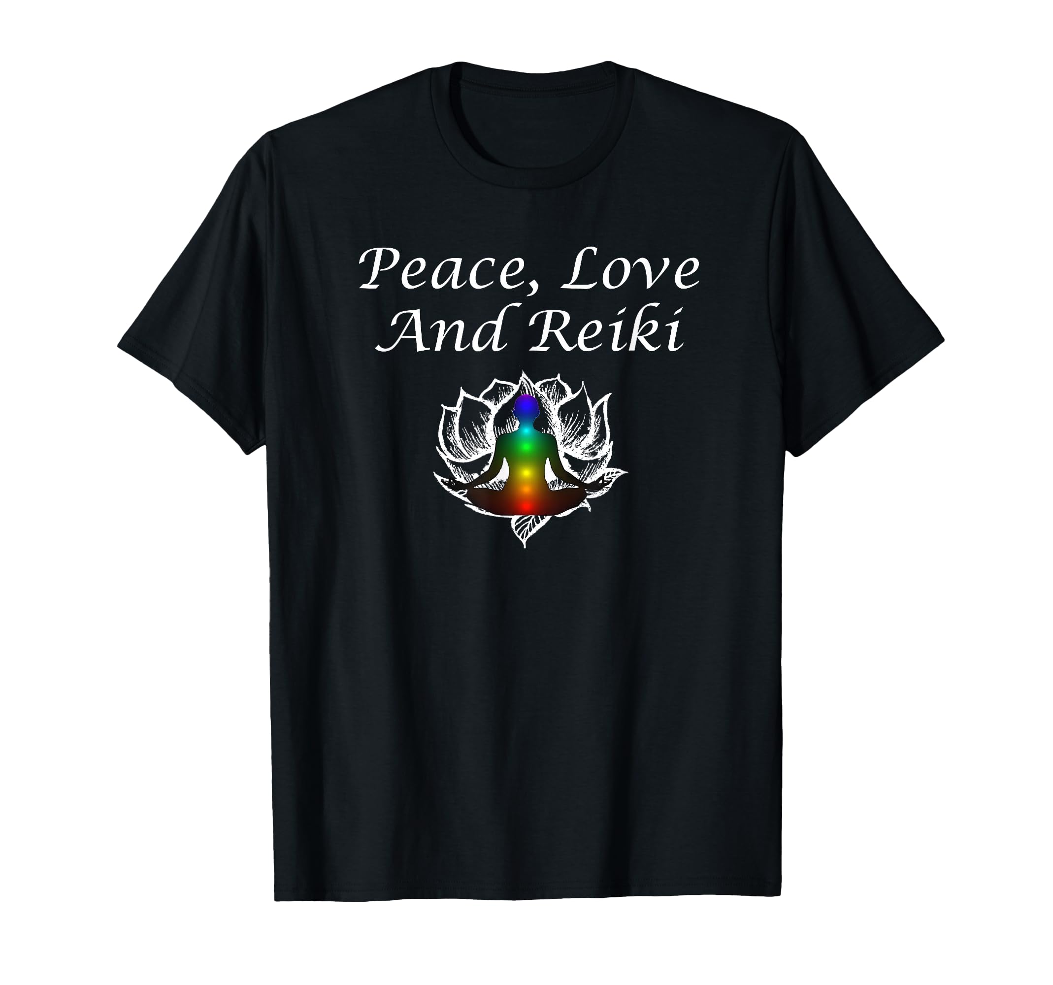 Wrinkled Hippie Peace Love And Reiki T-Shirt - Graphic Print for Adults - T-Shirt, Sweatshirt, Hoodie