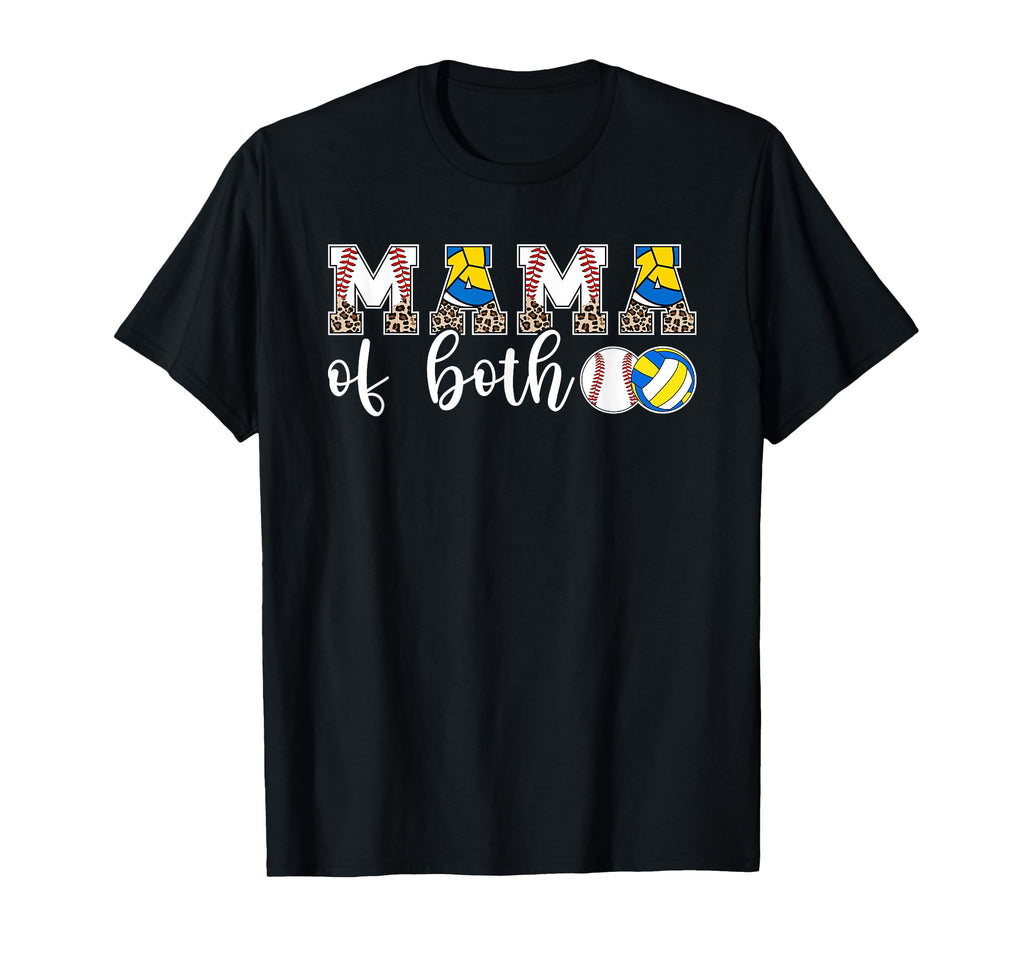 Mama Both Leopard Volleyball T-Shirt - Fun Novelty Design Men Women - T-Shirt, Sweatshirt, Hoodie