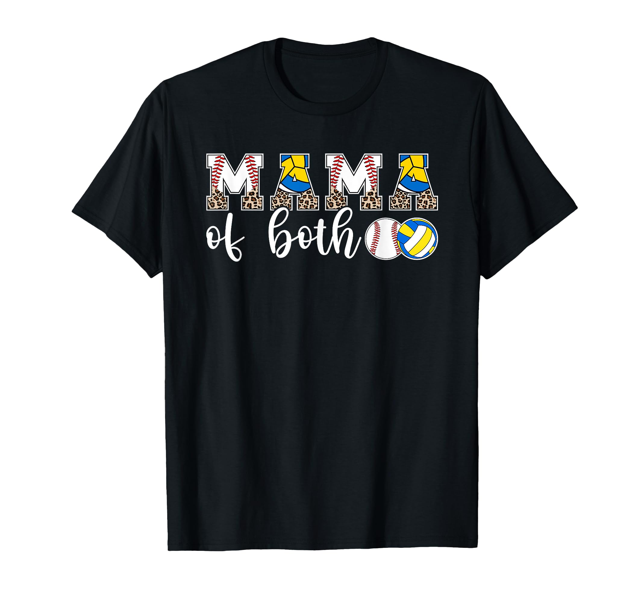 Mama Both Leopard Volleyball T-Shirt - Fun Novelty Design Men Women - T-Shirt, Sweatshirt, Hoodie