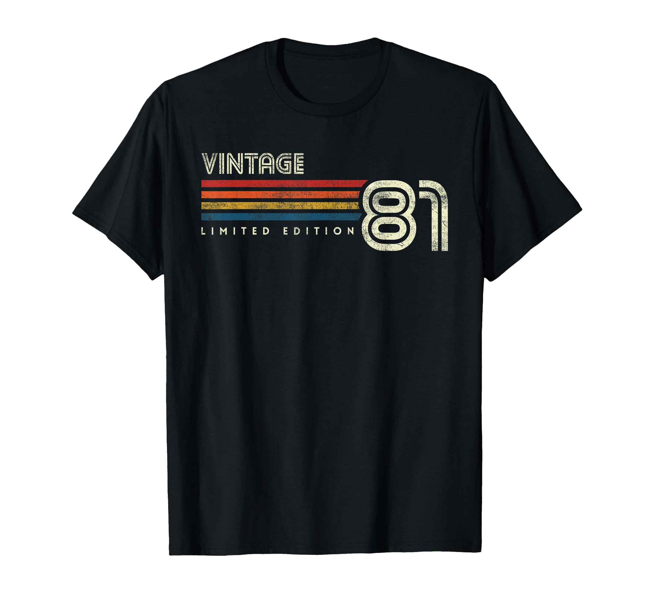 1981 Chest Stripe Birthday T-Shirt - Novelty Apparel Unisex - T-Shirt, Sweatshirt, Hoodie