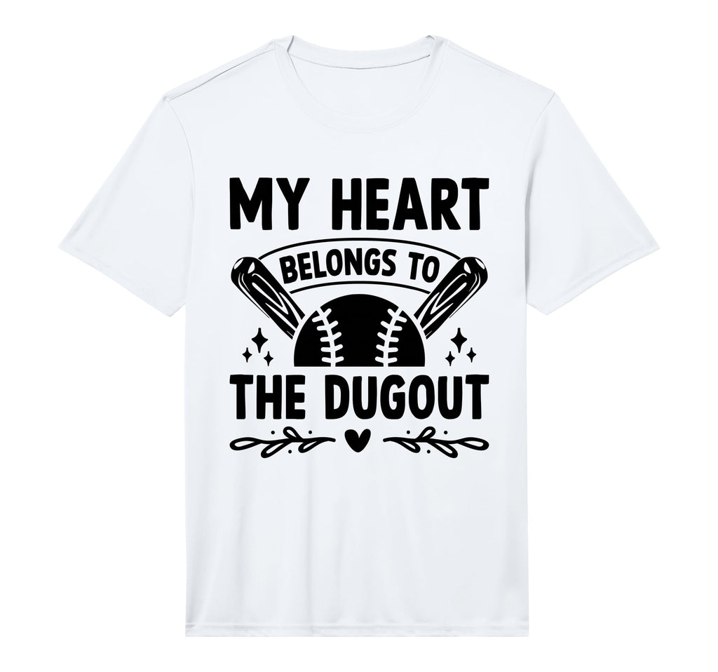 Mens My Heart Belongs To Dugout T-Shirt - Unique Graphic Men Women - T-Shirt, Sweatshirt, Hoodie