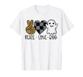 Peace Love Boo Halloween T-Shirt - Graphic Print Unisex - T-Shirt, Sweatshirt, Hoodie