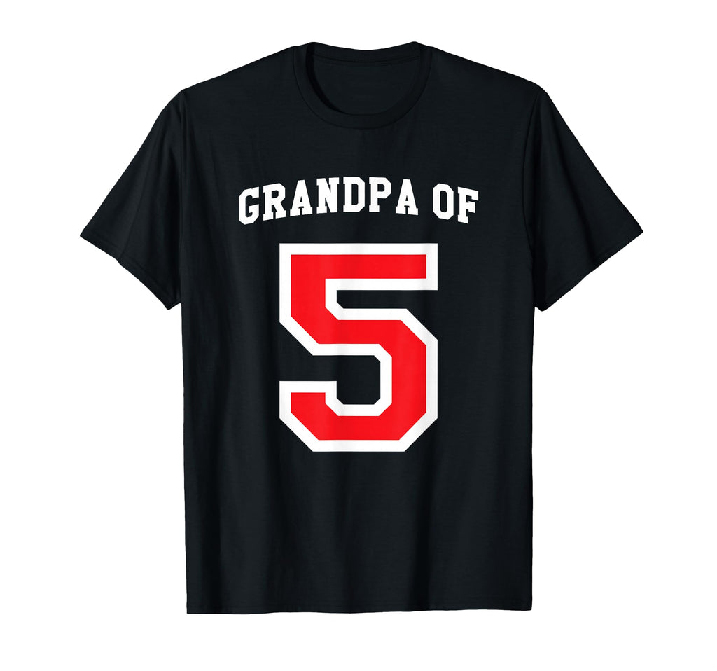 Grandpa 5 Grandchildren Baseball Jersey T-Shirt - Unique Graphic Unisex - T-Shirt, Sweatshirt, Hoodie