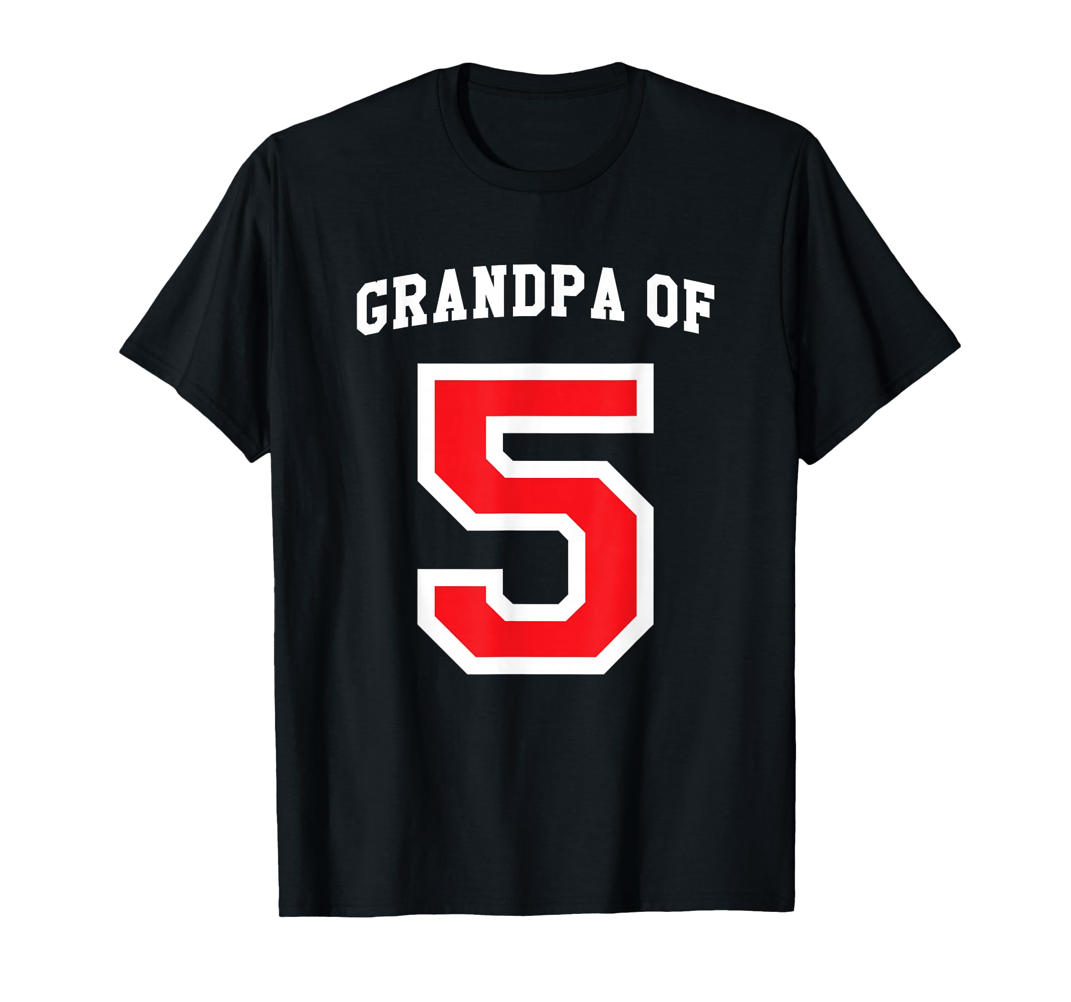 Grandpa 5 Grandchildren Baseball Jersey T-Shirt - Unique Graphic Unisex - T-Shirt, Sweatshirt, Hoodie