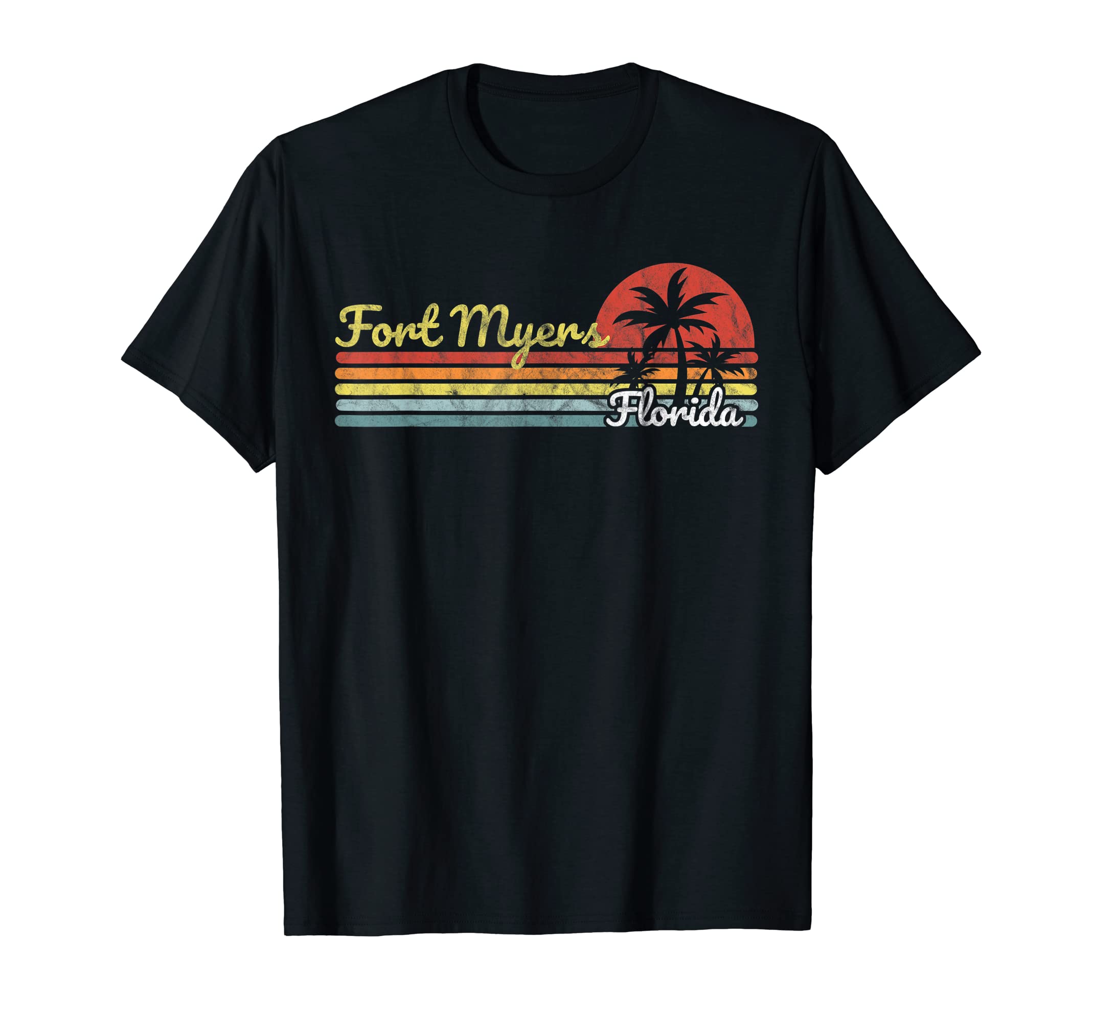 Fort Myers Fl Florida Stripes Lines T-Shirt - Custom Art Print Unisex - T-Shirt, Sweatshirt, Hoodie
