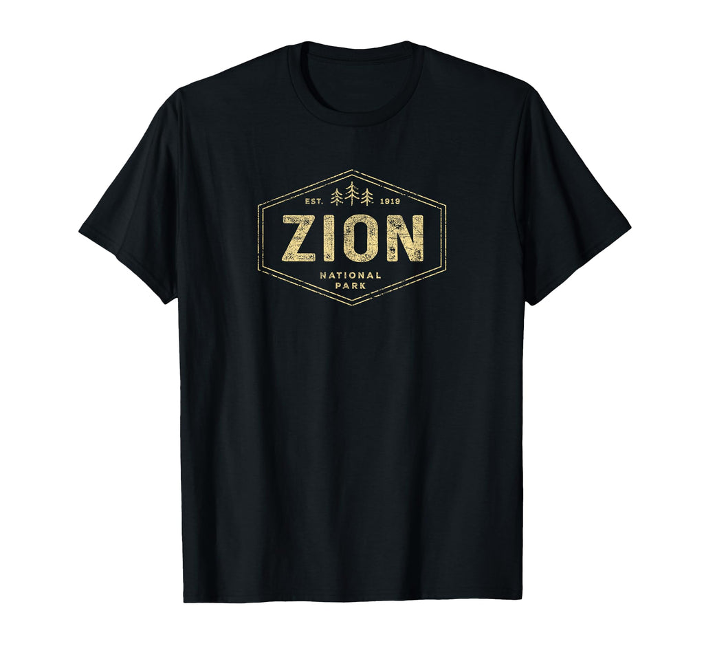 Zion National Park Utah Hexagon Badge T-Shirt - Minimalist Print Men Women - T-Shirt, Sweatshirt, Hoodie