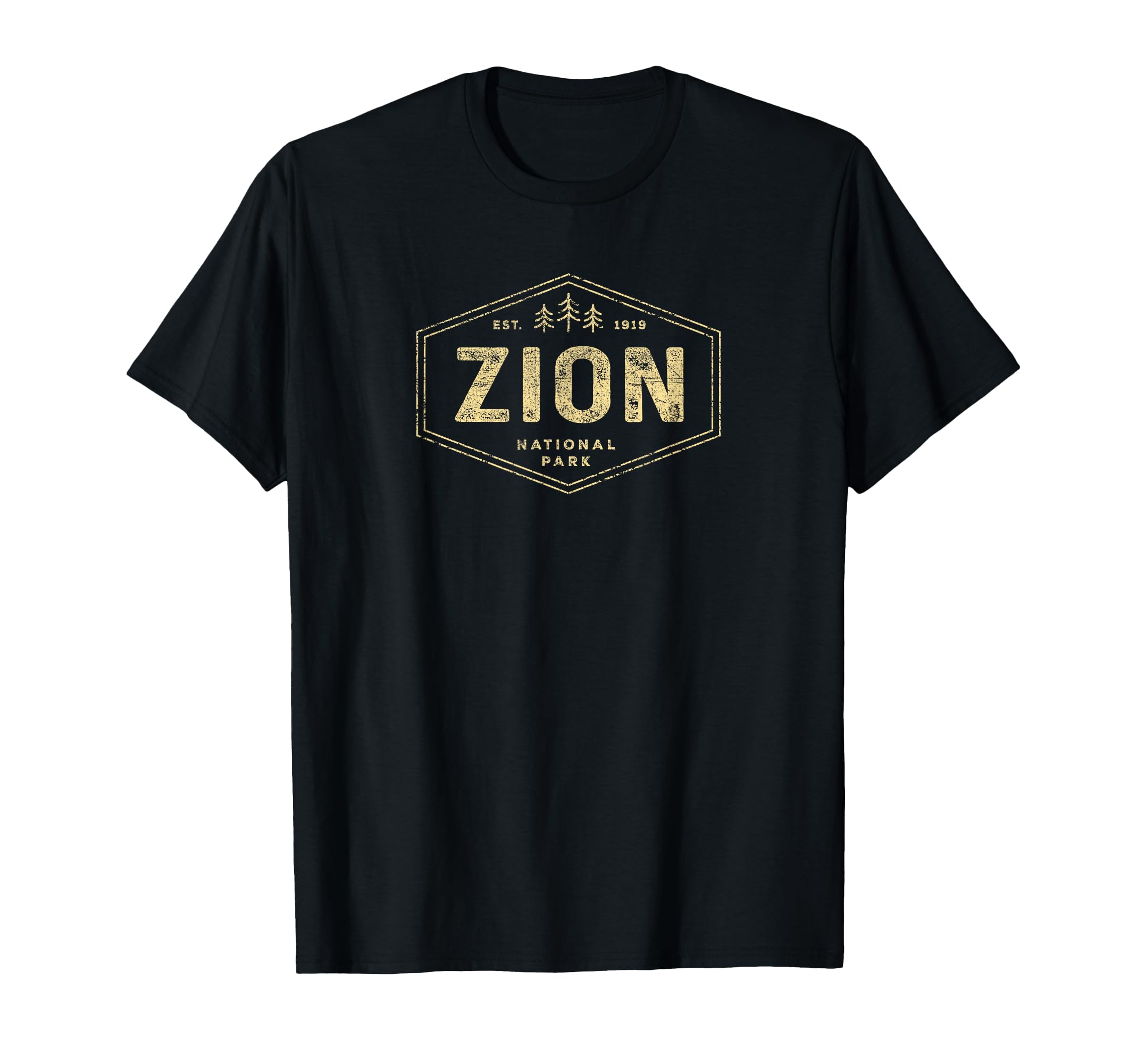 Zion National Park Utah Hexagon Badge T-Shirt - Minimalist Print Men Women - T-Shirt, Sweatshirt, Hoodie