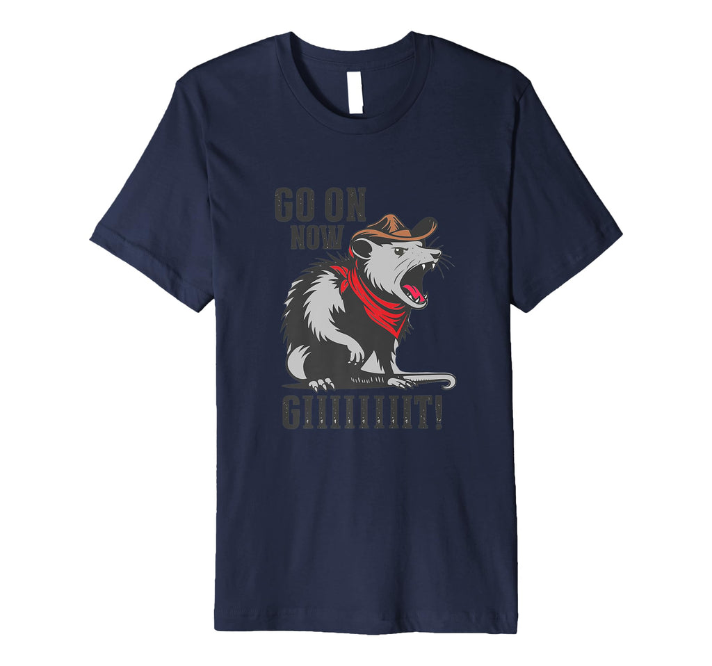 Go Now Git Cowboy Opossum Western T-Shirt - Streetwear Style for Adults - T-Shirt, Sweatshirt, Hoodie
