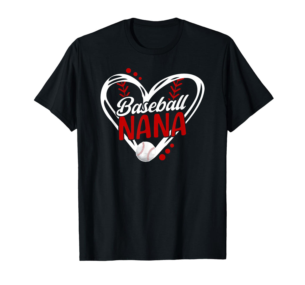 Baseball Nana Heart Nana Baseball Player T-Shirt - Custom Art Print Unisex - T-Shirt, Sweatshirt, Hoodie