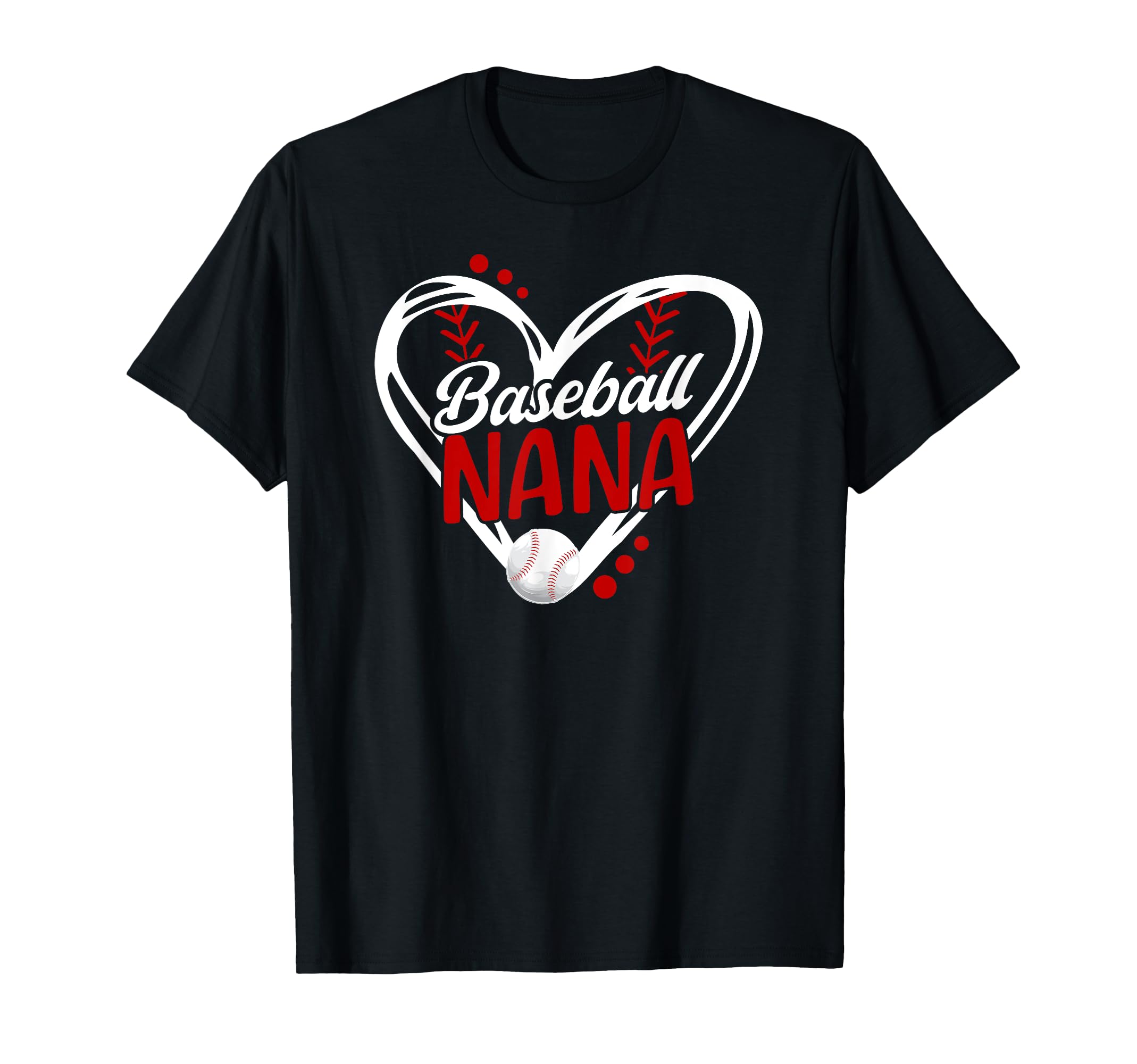 Baseball Nana Heart Nana Baseball Player T-Shirt - Custom Art Print Unisex - T-Shirt, Sweatshirt, Hoodie