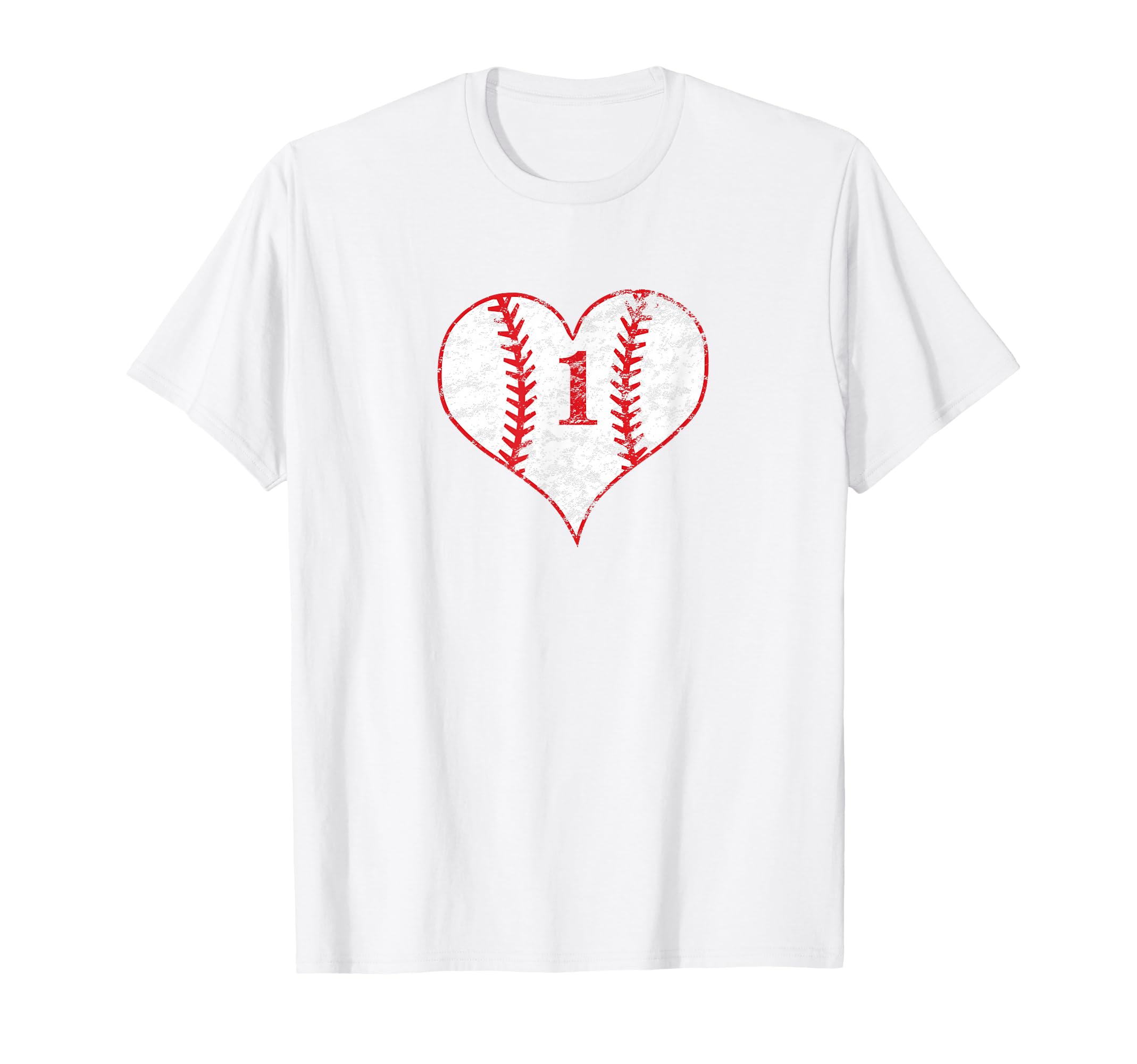 Love Baseball Mom 1 Baseball Heart Number 1 T-Shirt - Graphic Print Unisex - T-Shirt, Sweatshirt, Hoodie