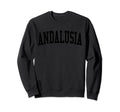Andalusia Al Distressed Black Sweatshirt - Minimalist Print Men Women - T-Shirt, Sweatshirt, Hoodie