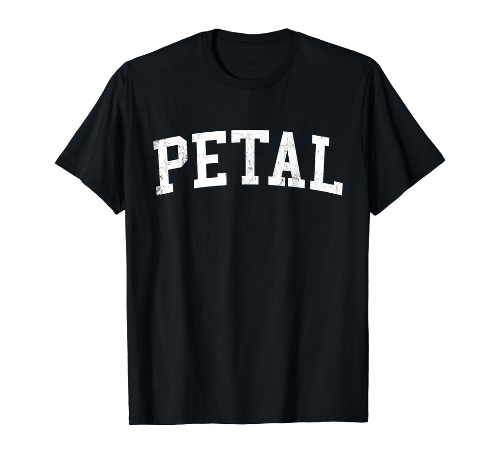 Petal Ms Distressed White Varsity T-Shirt - Graphic Print for Adults - T-Shirt, Sweatshirt, Hoodie