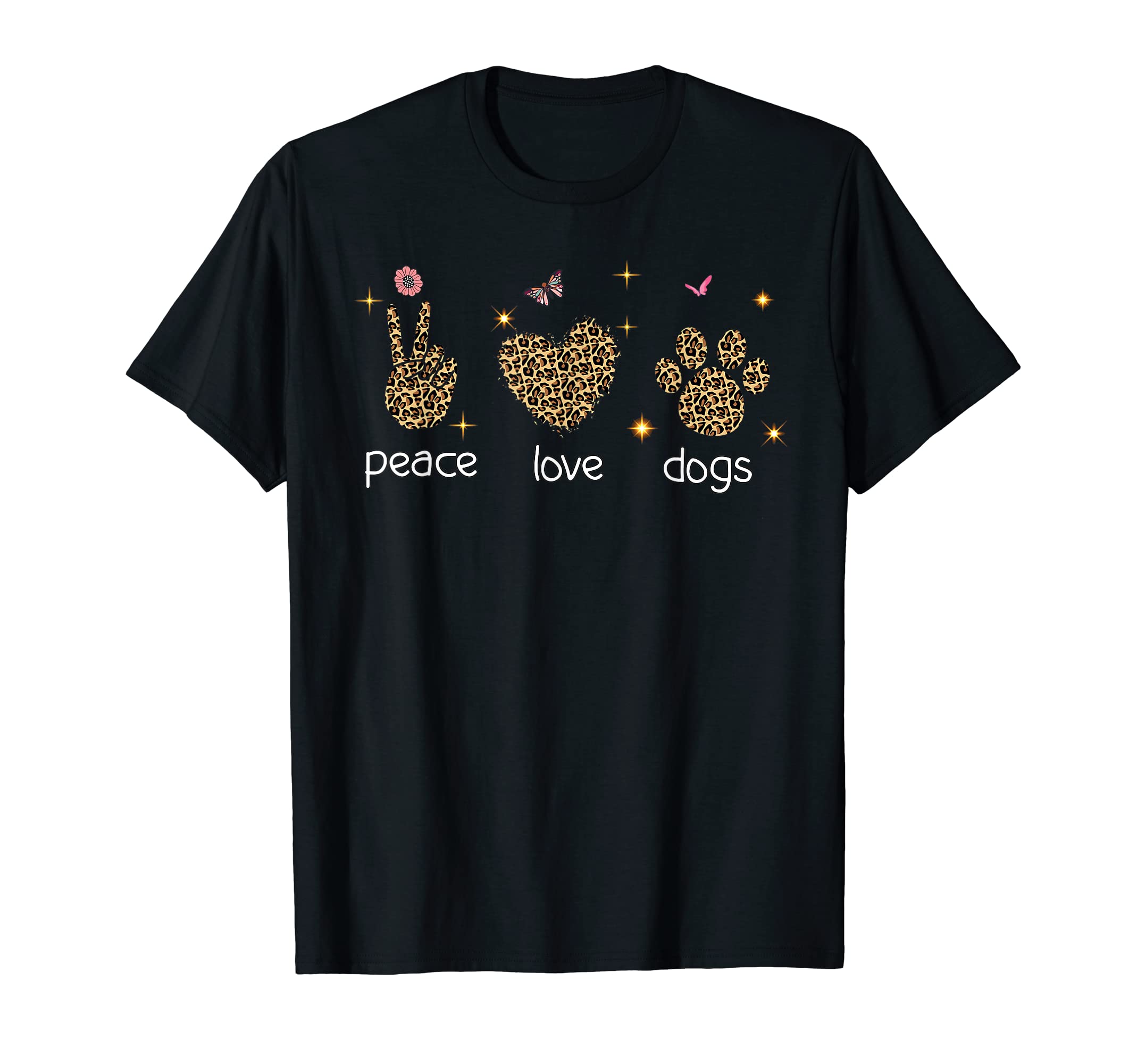 Dog Lover Peace Lover Leopard Heart T-Shirt - Aesthetic Graphic Men Women - T-Shirt, Sweatshirt, Hoodie