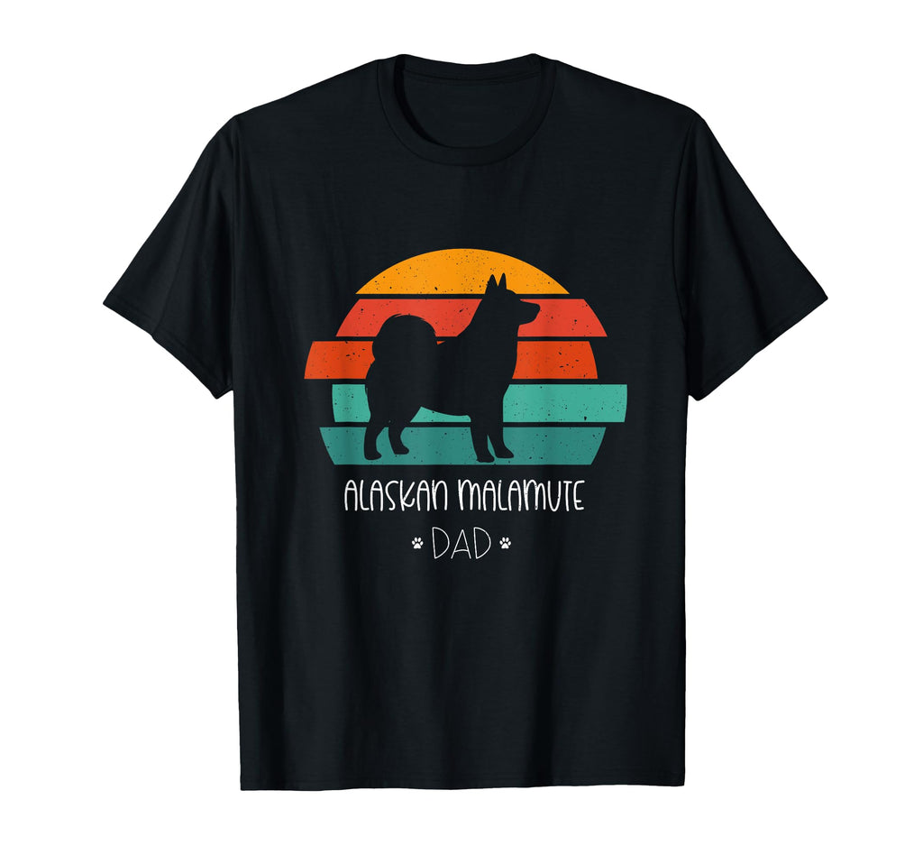 Alaskan Malamute Dad Sunset Silhouette T-Shirt - Trendy Graphic Men Women - T-Shirt, Sweatshirt, Hoodie