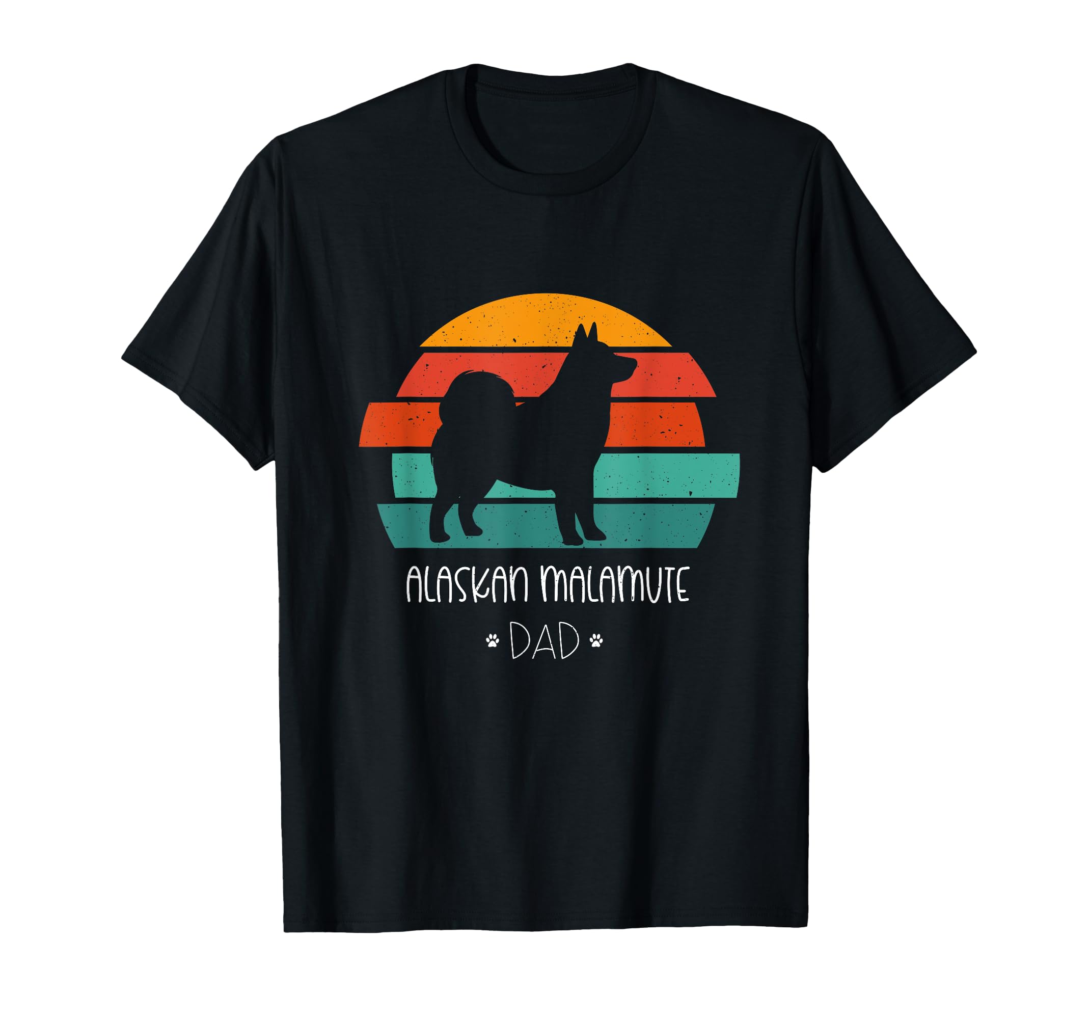 Alaskan Malamute Dad Sunset Silhouette T-Shirt - Trendy Graphic Men Women - T-Shirt, Sweatshirt, Hoodie