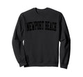Newport Beach Ca Distressed Black Sweatshirt - Minimalist Print Men Women - T-Shirt, Sweatshirt, Hoodie
