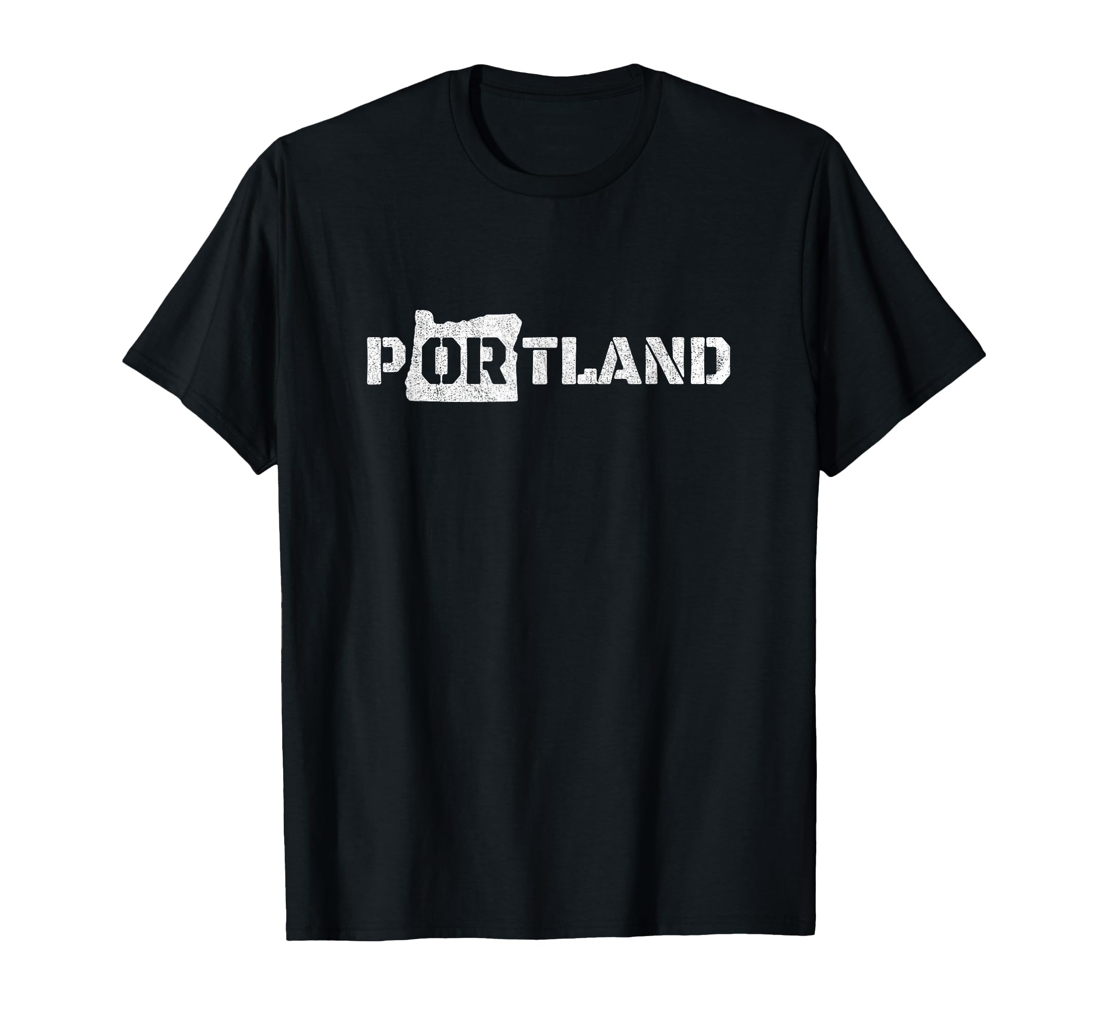Portland Oregon Across Chest Distressed T-Shirt - Graphic Print for Adults - T-Shirt, Sweatshirt, Hoodie