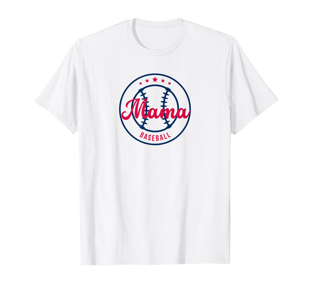 Womens Blue Red Baseball Mama T-Shirt - Novelty Apparel Unisex - T-Shirt, Sweatshirt, Hoodie