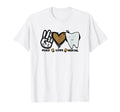 Peace Love Dental Leopard Heart T-Shirt - Aesthetic Graphic for Adults - T-Shirt, Sweatshirt, Hoodie