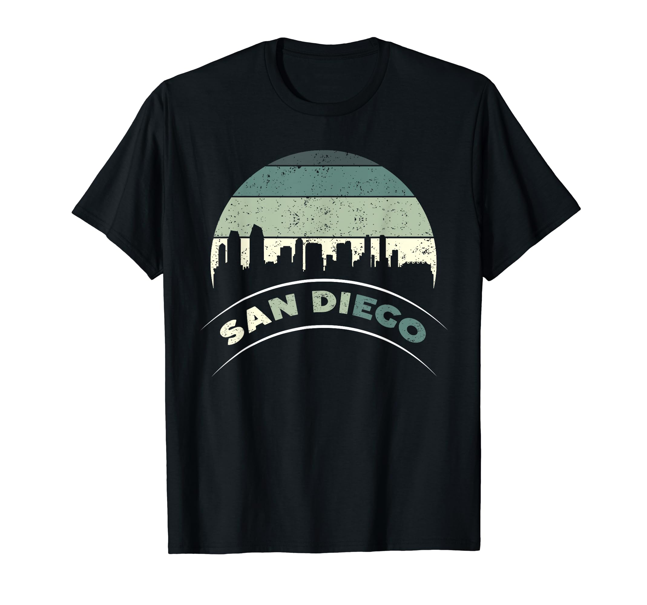 San Diego Skyline Distressed T-Shirt - Aesthetic Graphic Men Women - T-Shirt, Sweatshirt, Hoodie