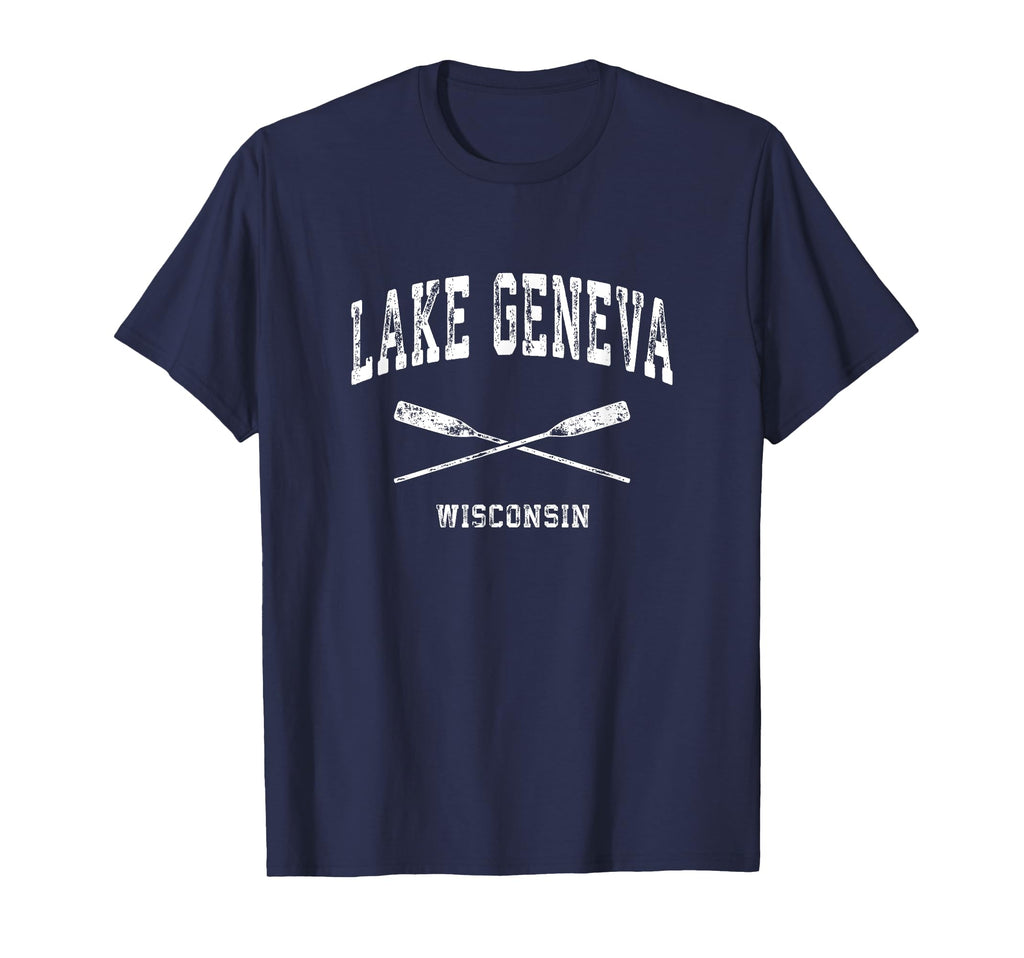 Lake Geneva Wisconsin Nautical Crossed T-Shirt - Unique Graphic for Adults - T-Shirt, Sweatshirt, Hoodie