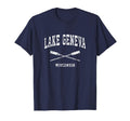 Lake Geneva Wisconsin Nautical Crossed T-Shirt - Unique Graphic for Adults - T-Shirt, Sweatshirt, Hoodie