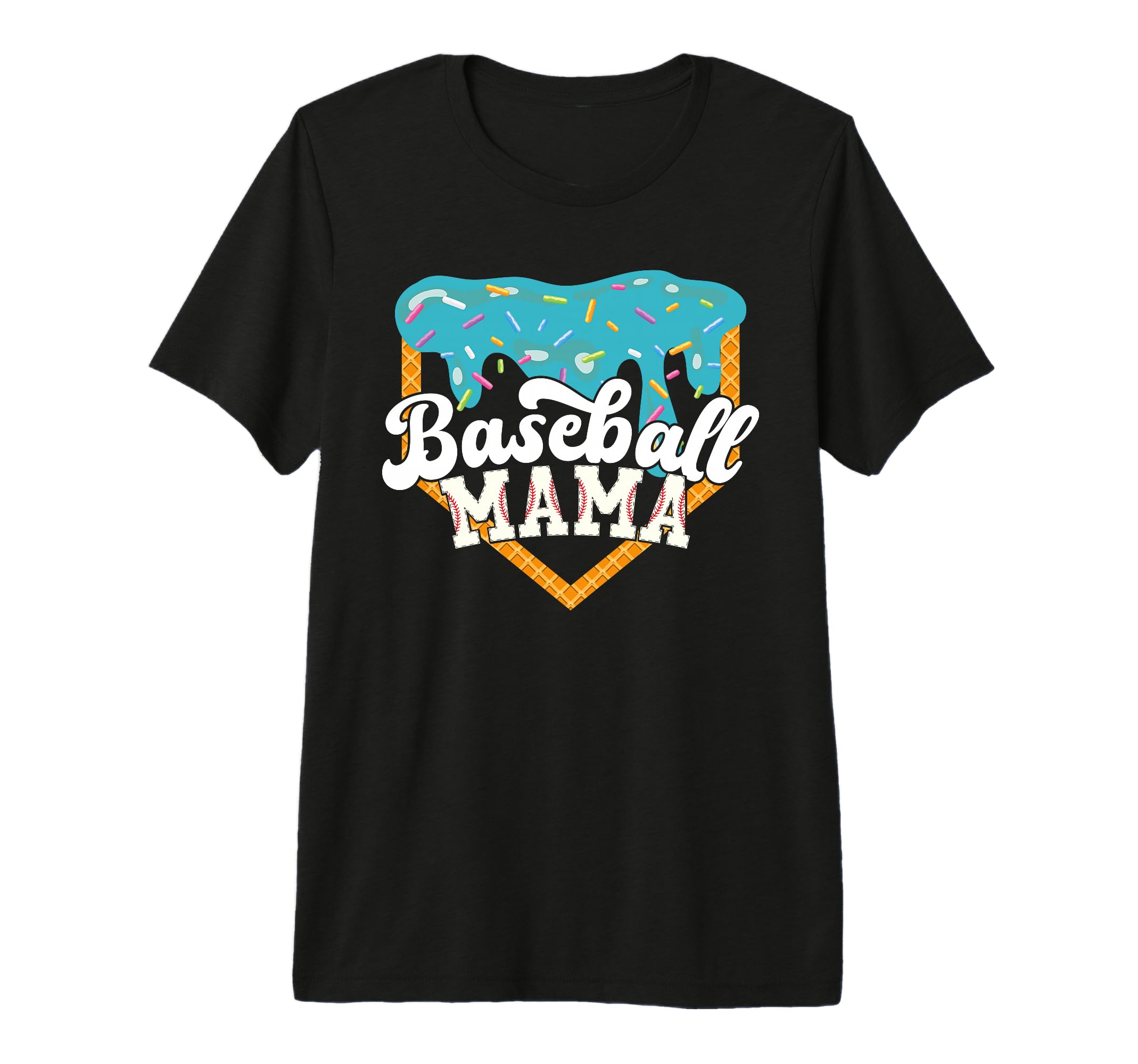 Baseball Mama Drip Ice Cream Tri Blend T-Shirt - Trendy Graphic Men Women - T-Shirt, Sweatshirt, Hoodie
