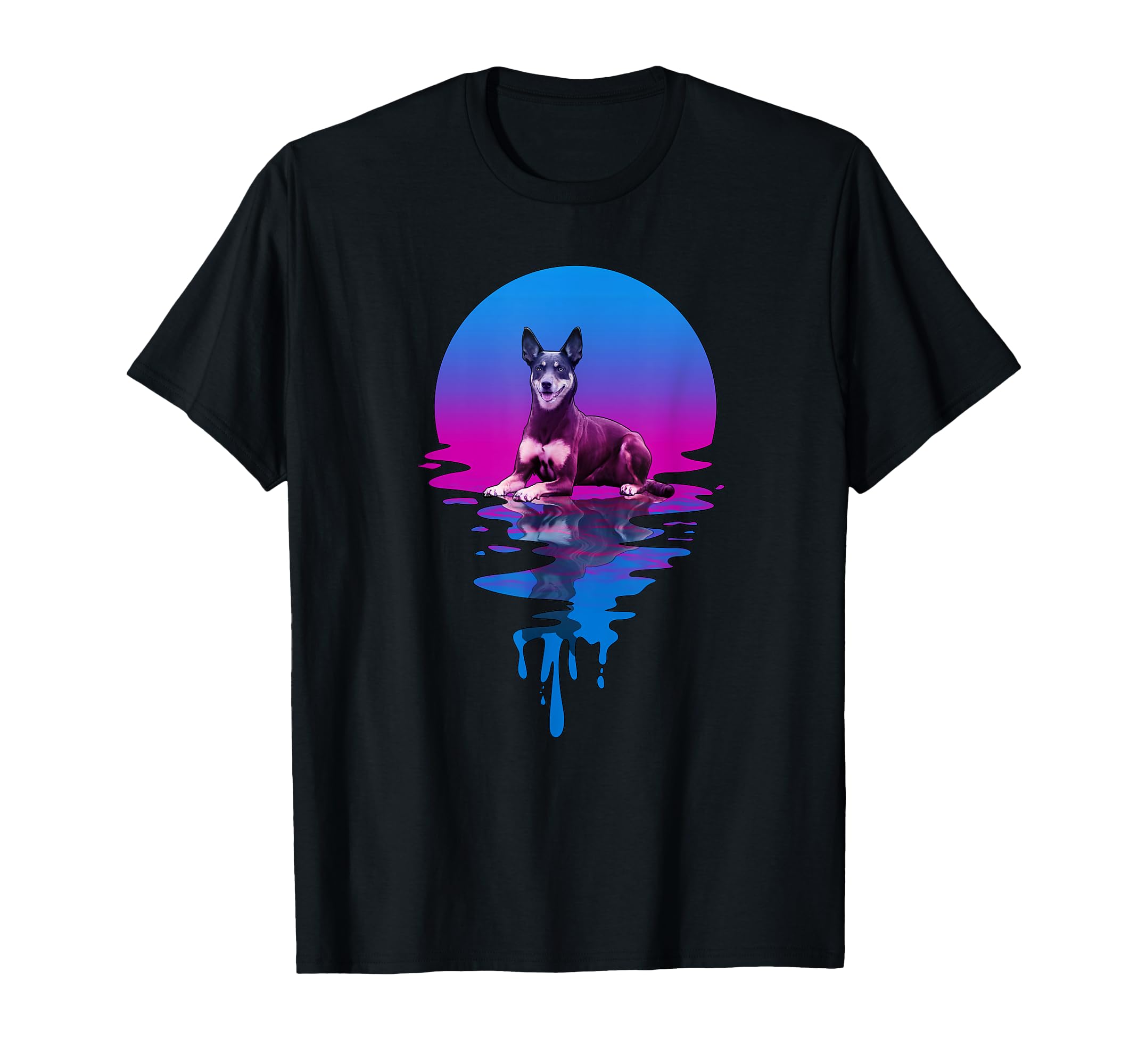 Sunset Australian Kelpie T-Shirt - Custom Art Print Men Women - T-Shirt, Sweatshirt, Hoodie
