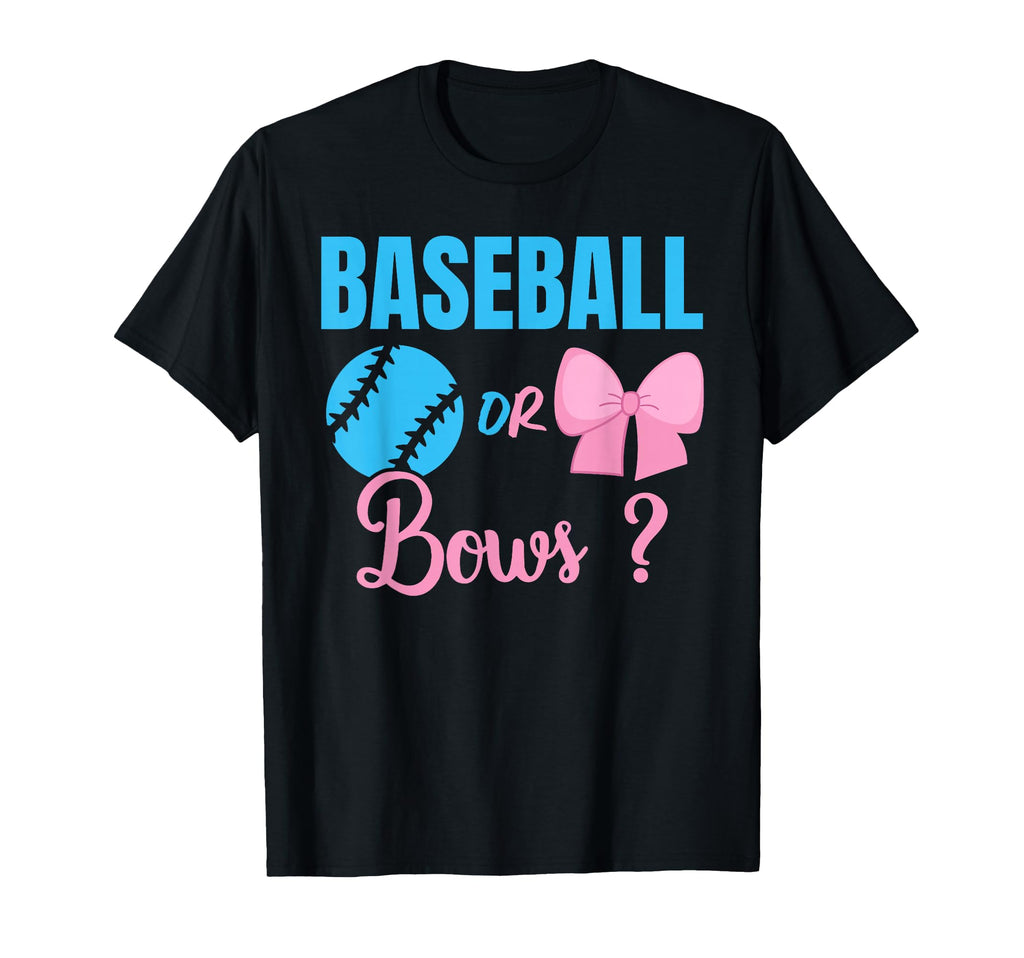 Baseball Or Bows Gender Reveal Sports T-Shirt - Minimalist Print for Adults - T-Shirt, Sweatshirt, Hoodie