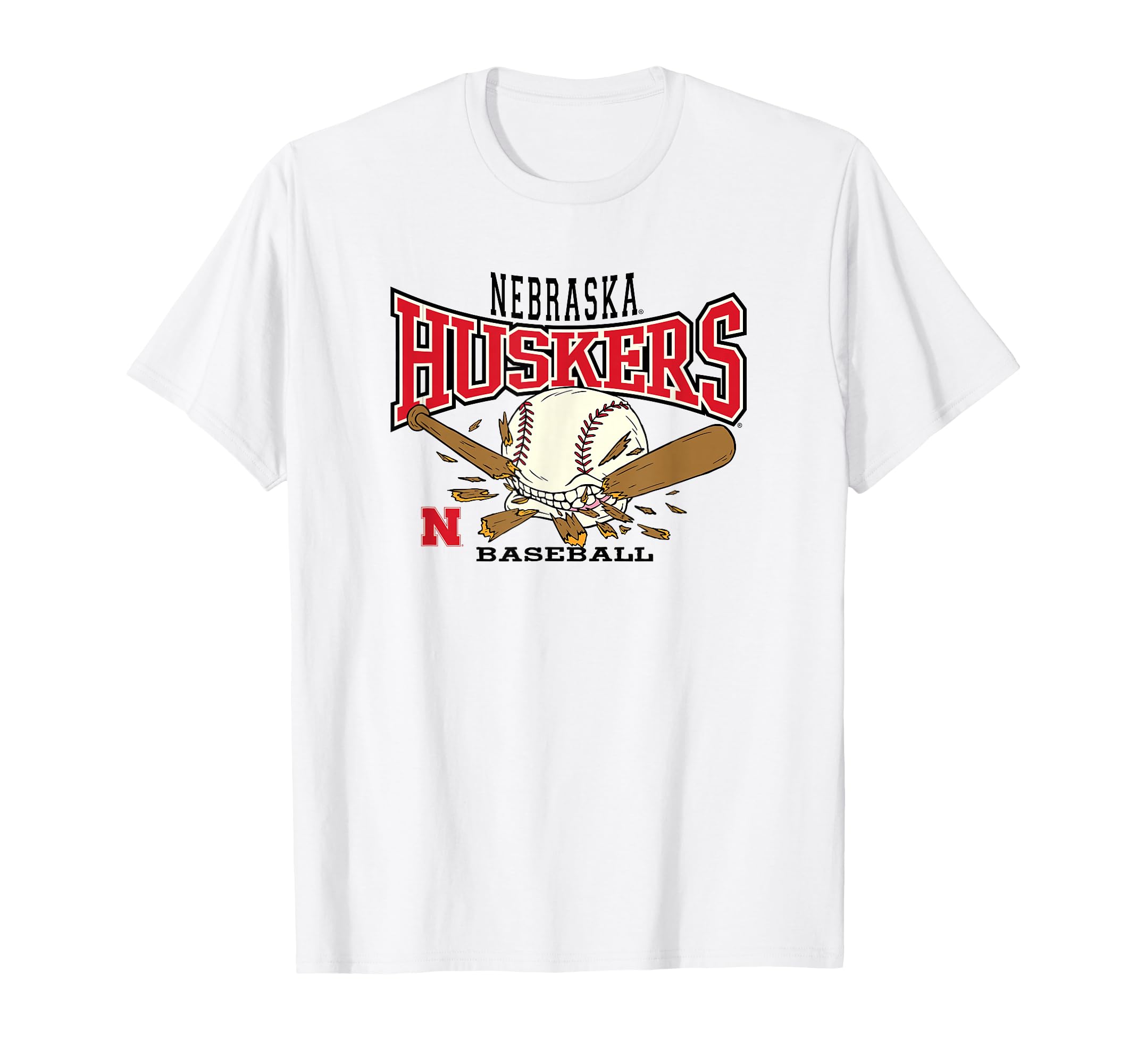 Nebraska Cornhuskers Baseball Bite T-Shirt - Unique Graphic Unisex - T-Shirt, Sweatshirt, Hoodie