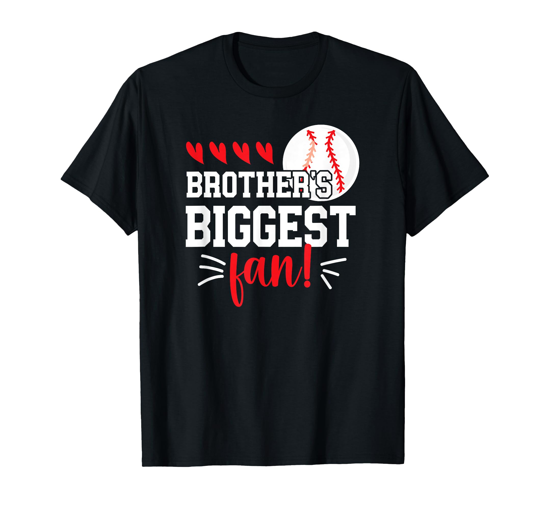 Brothers Biggest Fan Baseball Sister T-Shirt - Minimalist Print Unisex - T-Shirt, Sweatshirt, Hoodie