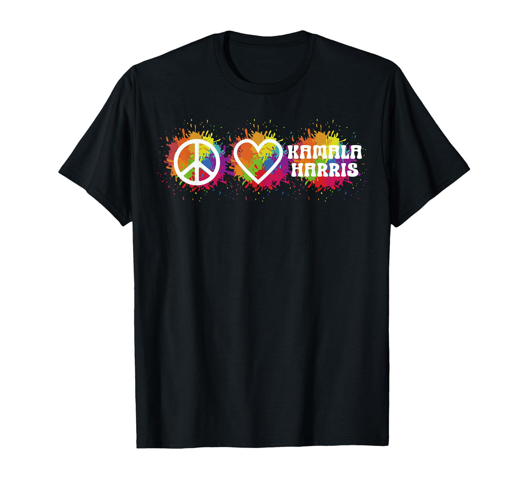 Peace Love Kamala Harris Peace Sign Heart T-Shirt - Unique Graphic Unisex - T-Shirt, Sweatshirt, Hoodie