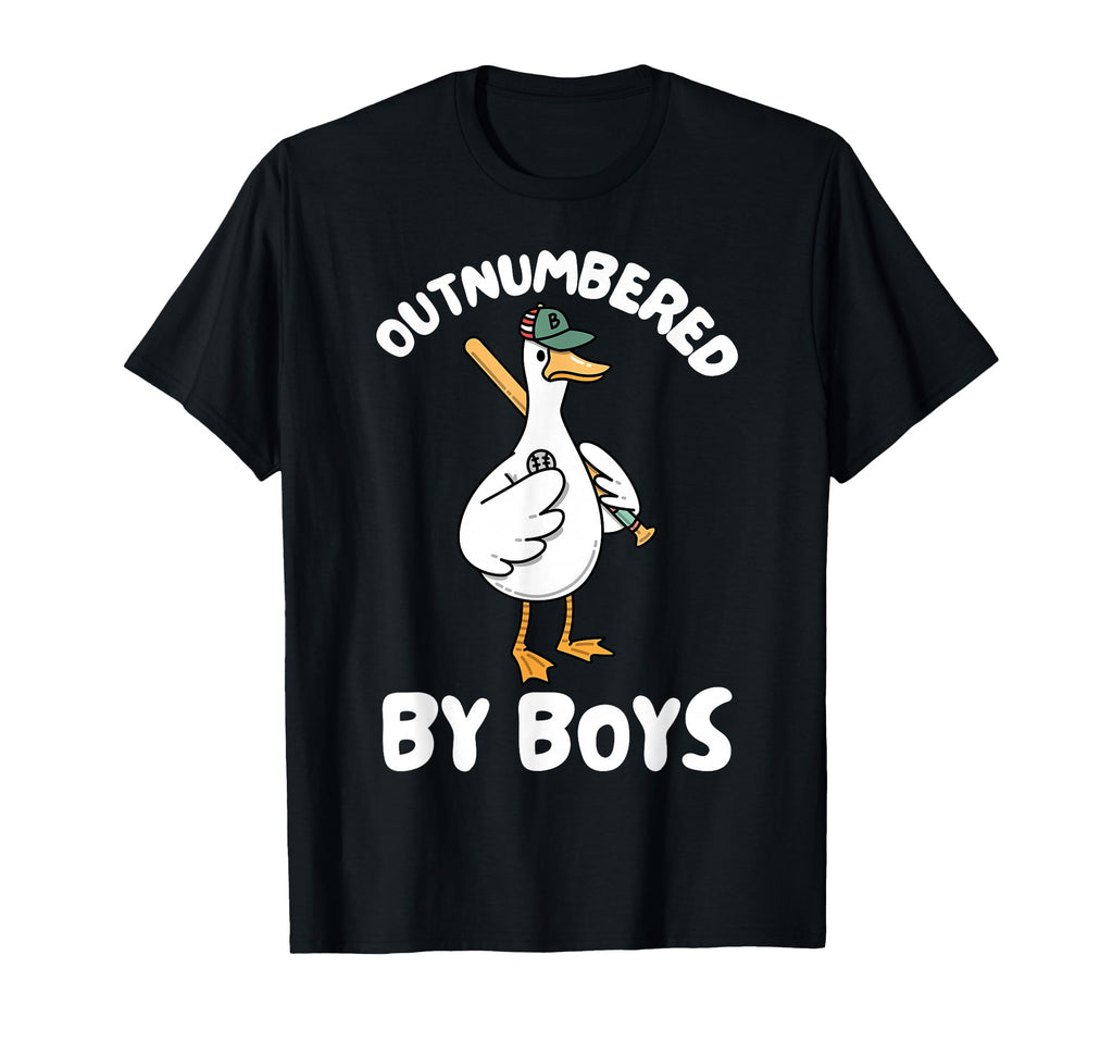 Mom Goose Mothers Day Outnumbered Baseball T-Shirt - Novelty Apparel Unisex - T-Shirt, Sweatshirt, Hoodie
