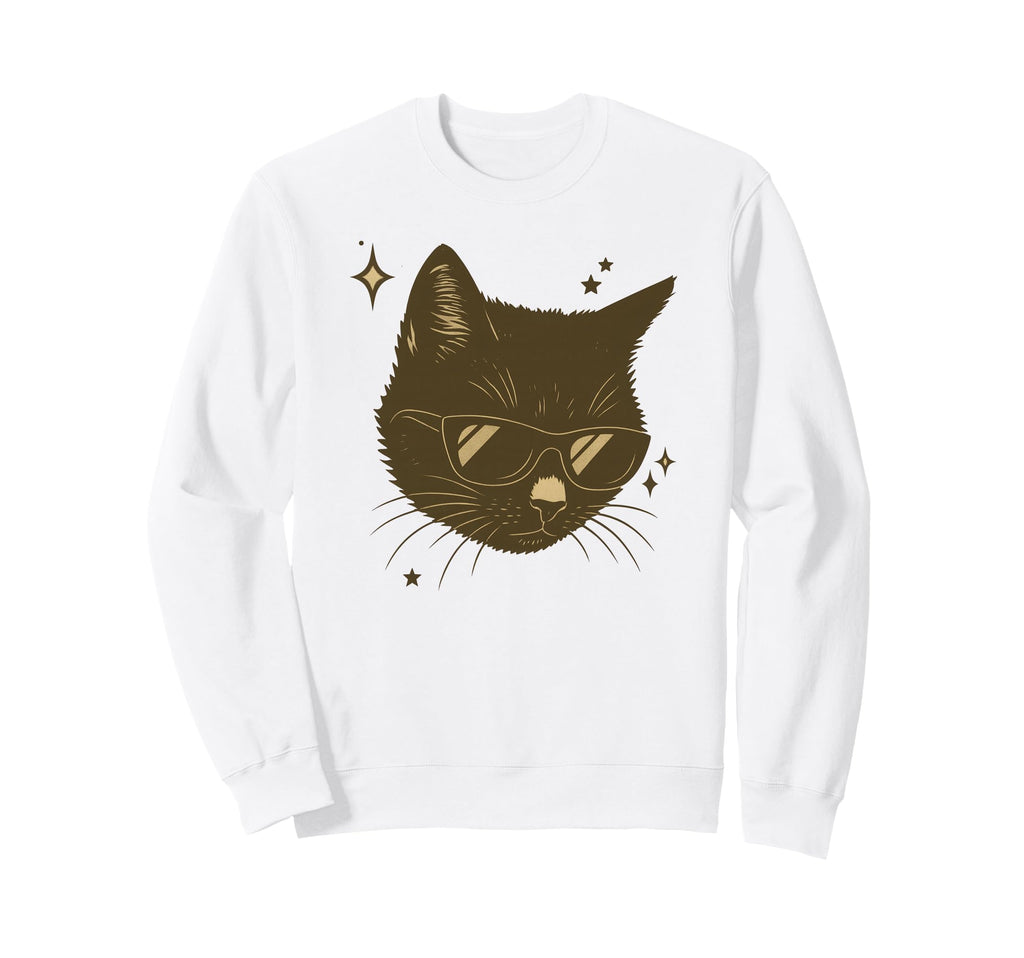 Cat Sunglasses 90S 2000S Sweatshirt - Fun Novelty Design for Adults - T-Shirt, Sweatshirt, Hoodie