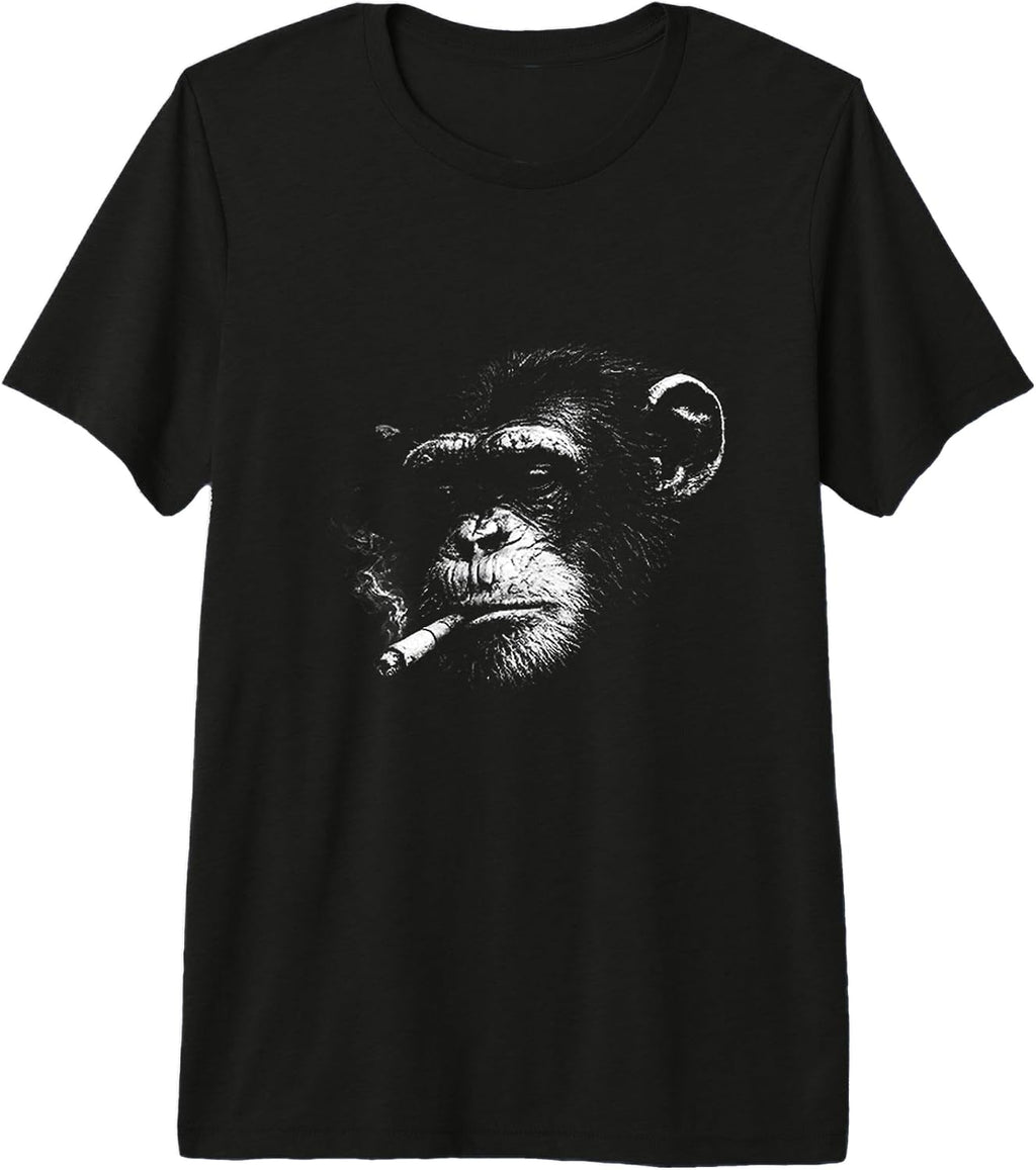 Vintage Funny Smoking Chimp Meme Art For Men Women - Adult & Kids T-Shirts, Sweatshirts & Hoodies apparel design preview 1