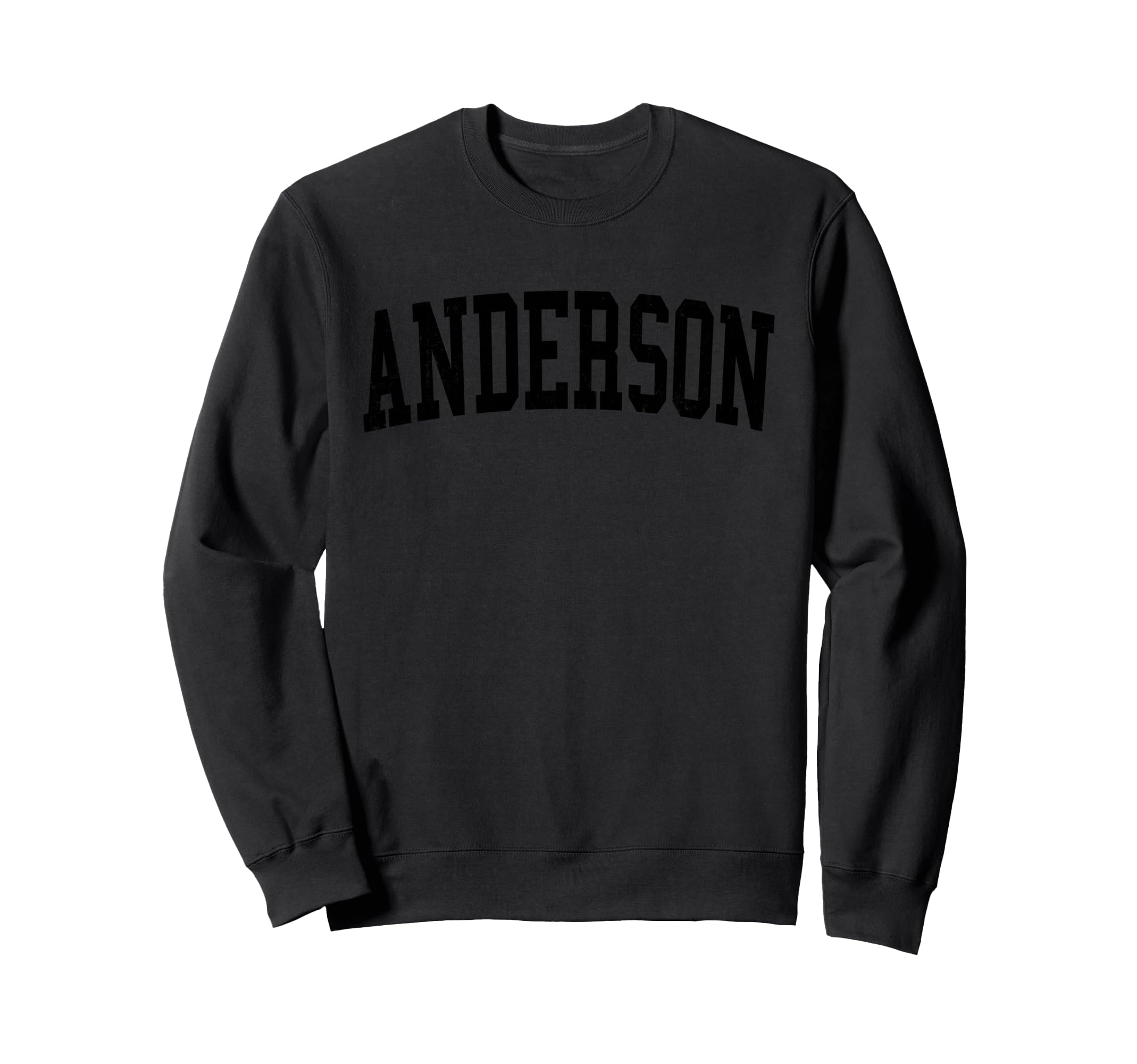 Anderson Distressed Black Varsity Sweatshirt - Graphic Print Men Women - T-Shirt, Sweatshirt, Hoodie