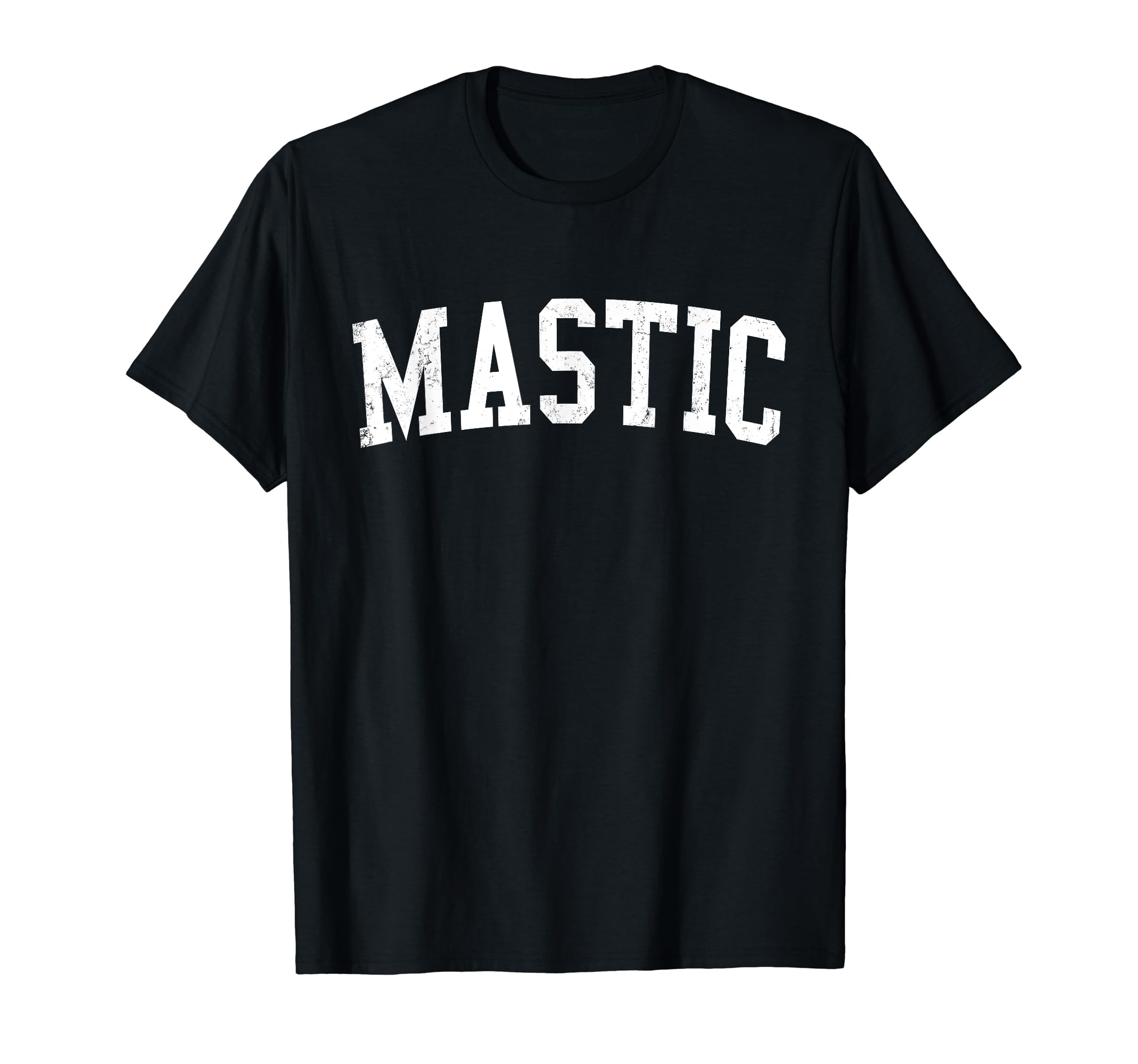 Mastic Ny Distressed White Varsity T-Shirt - Aesthetic Graphic Men Women - T-Shirt, Sweatshirt, Hoodie