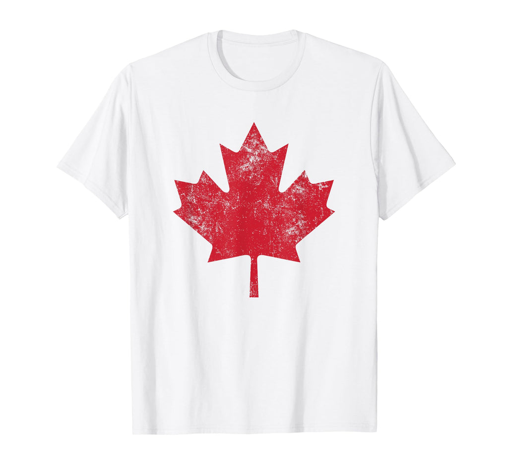 Canada Distressed Red Maple Leaf T-Shirt - Casual Everyday Wear Men Women - T-Shirt, Sweatshirt, Hoodie