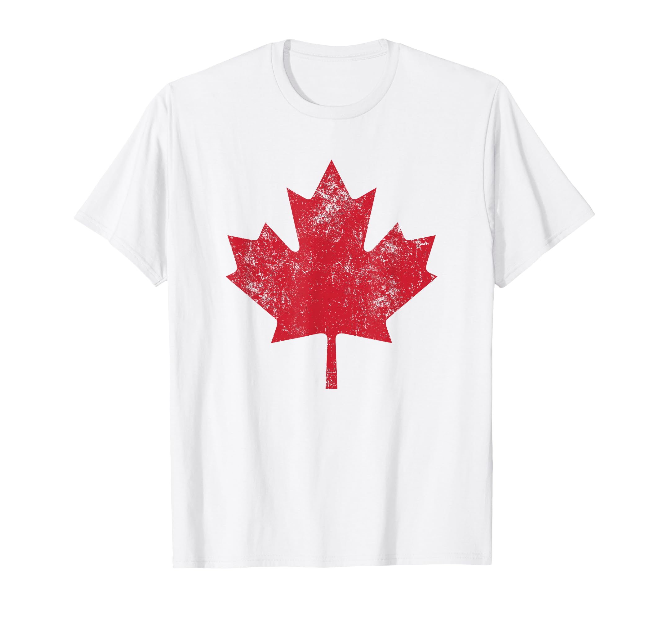 Canada Distressed Red Maple Leaf T-Shirt - Casual Everyday Wear Men Women - T-Shirt, Sweatshirt, Hoodie