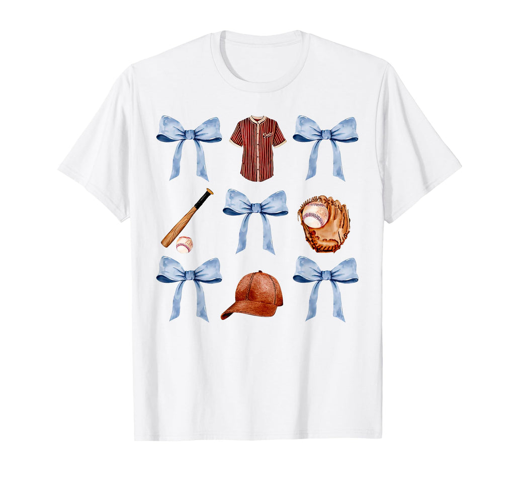 Baseball Coquette Bow Mothers Day T-Shirt - Trendy Graphic for Adults - T-Shirt, Sweatshirt, Hoodie