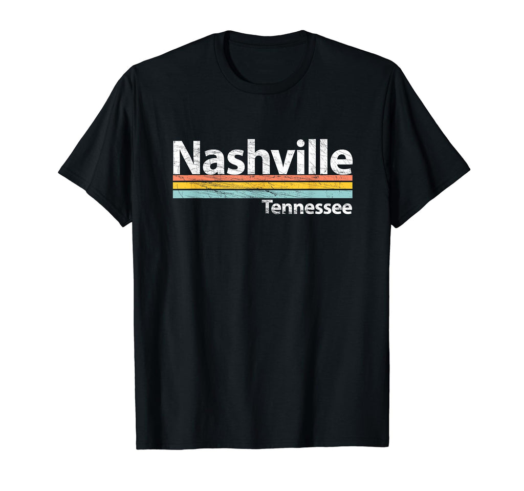 Nashville Tennessee Worn Stripes T-Shirt - Trendy Graphic for Adults - T-Shirt, Sweatshirt, Hoodie
