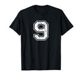 Number 9 Nine Distressed Sports T-Shirt - Casual Everyday Wear for Adults - T-Shirt, Sweatshirt, Hoodie