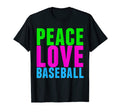 Peace Love Baseball T-Shirt - Fun Novelty Design for Adults - T-Shirt, Sweatshirt, Hoodie