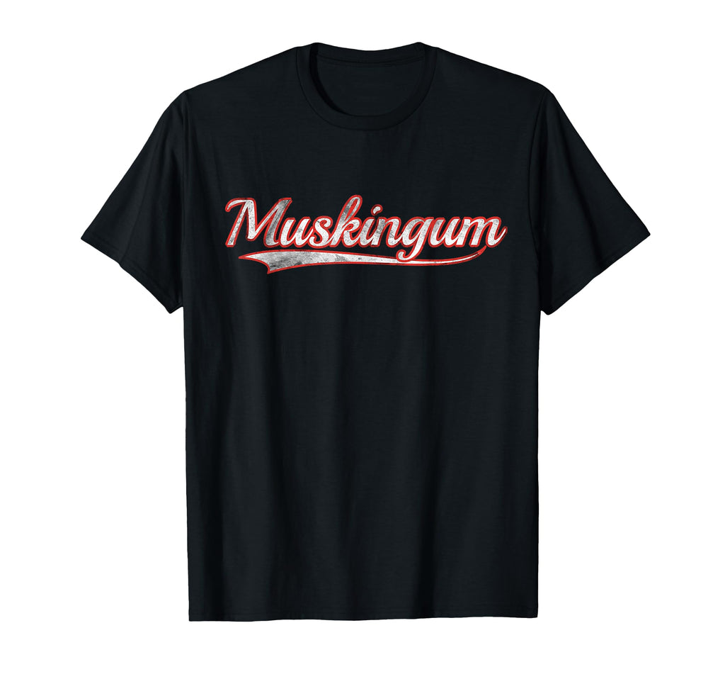Muskingum Varsity Distressed Throwback T-Shirt - Novelty Apparel for Adults - T-Shirt, Sweatshirt, Hoodie