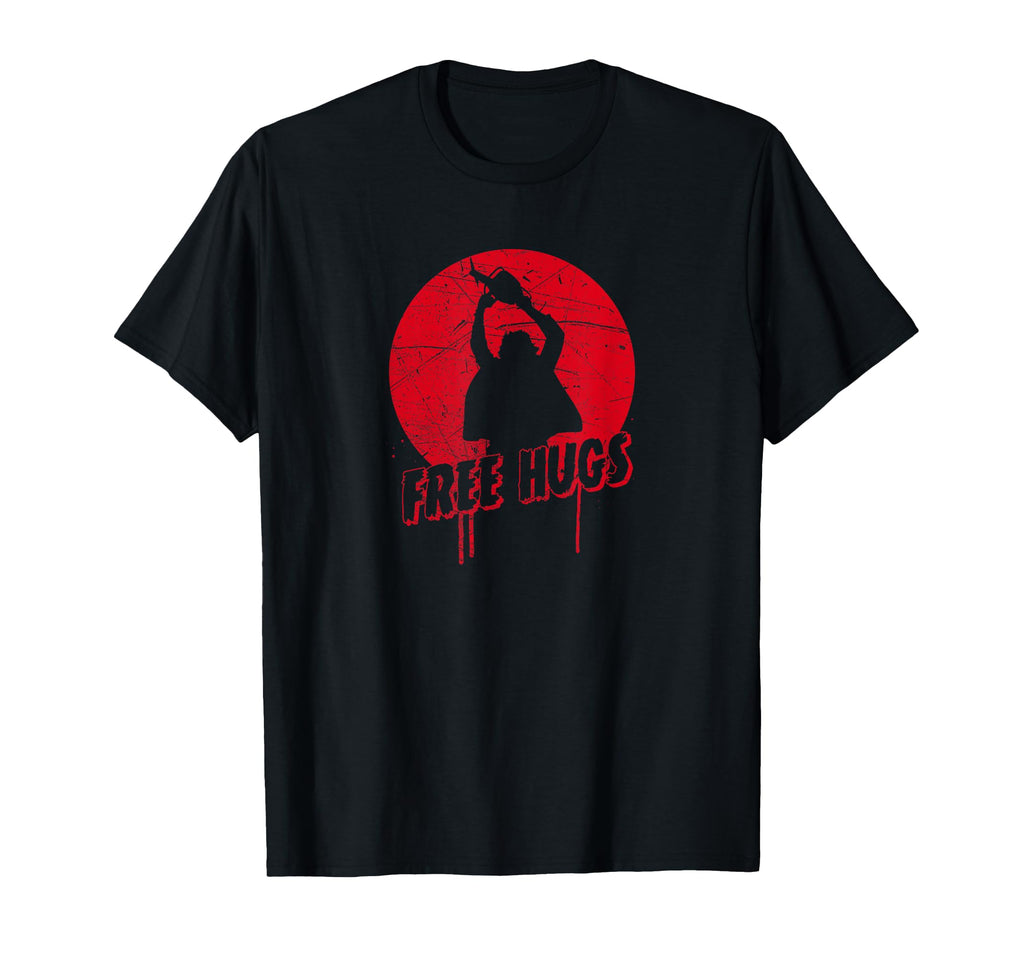 Chainsaw Horror Free Hugs Halloween T-Shirt - Custom Art Print Unisex - T-Shirt, Sweatshirt, Hoodie