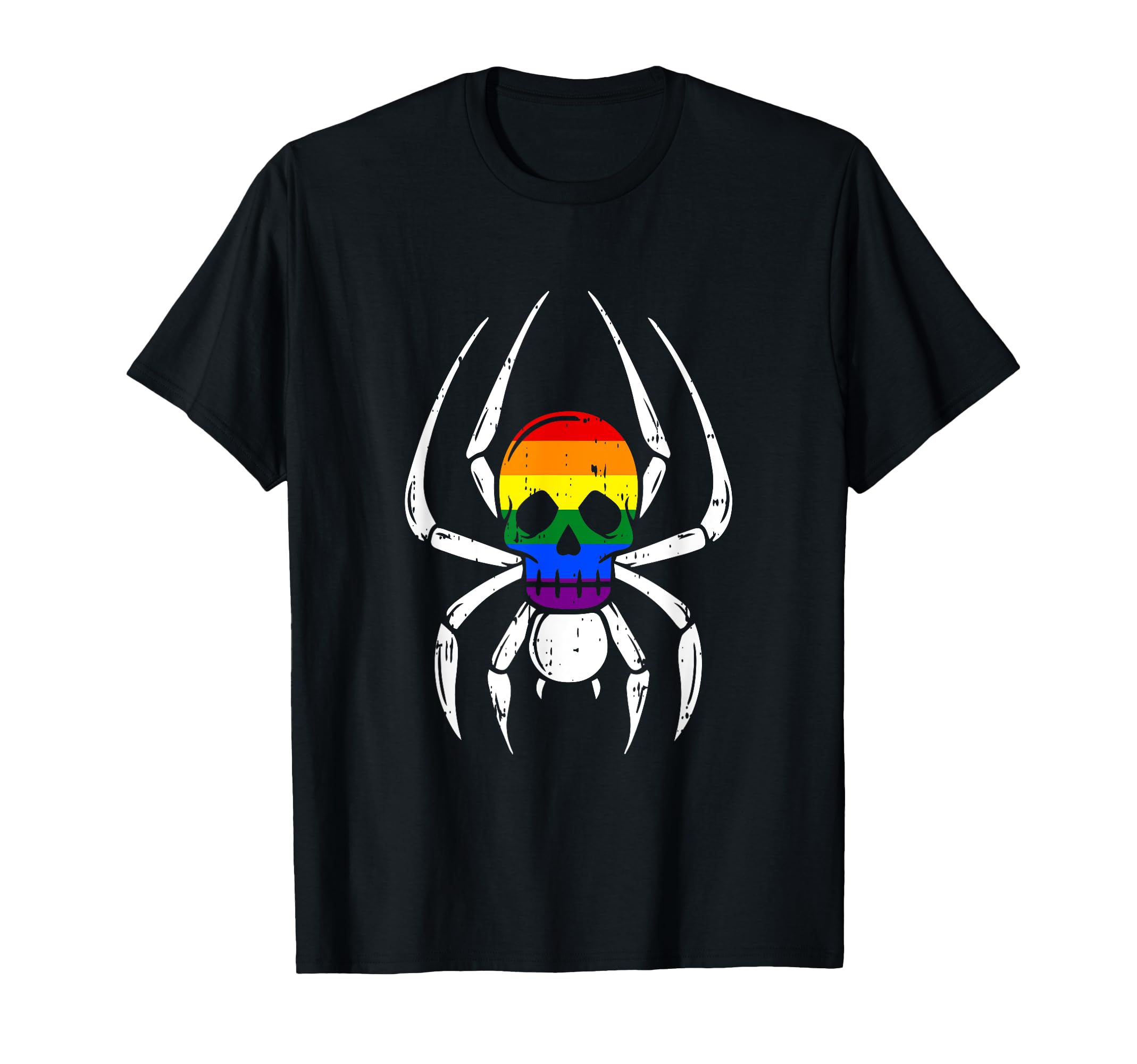 Skull Spider Gay Pride Lgbt Q Rainbow T-Shirt - Novelty Apparel for Adults - T-Shirt, Sweatshirt, Hoodie