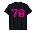 Number 76 Varsity Distressed Sport Team T-Shirt - Aesthetic Graphic Unisex - T-Shirt, Sweatshirt, Hoodie